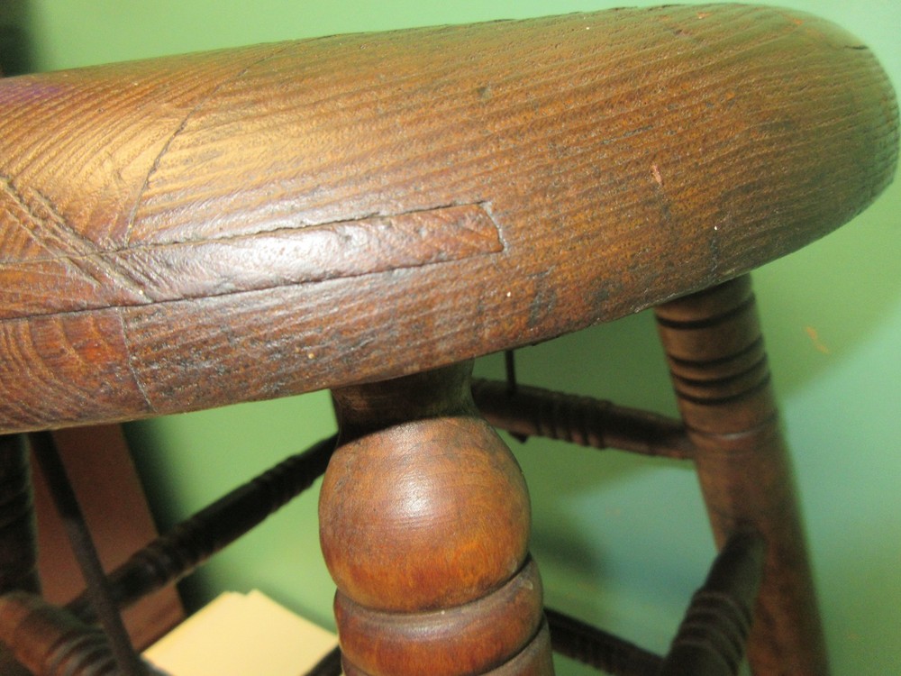 Antique Vintage Old Solid Wood Stool