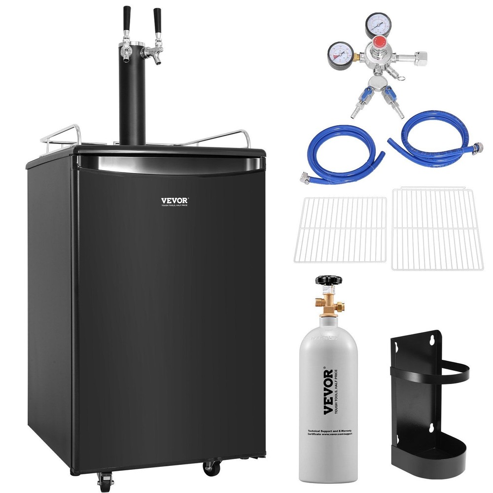 Adjustable Cooling Draft Beer Kegerator Dual Faucet System