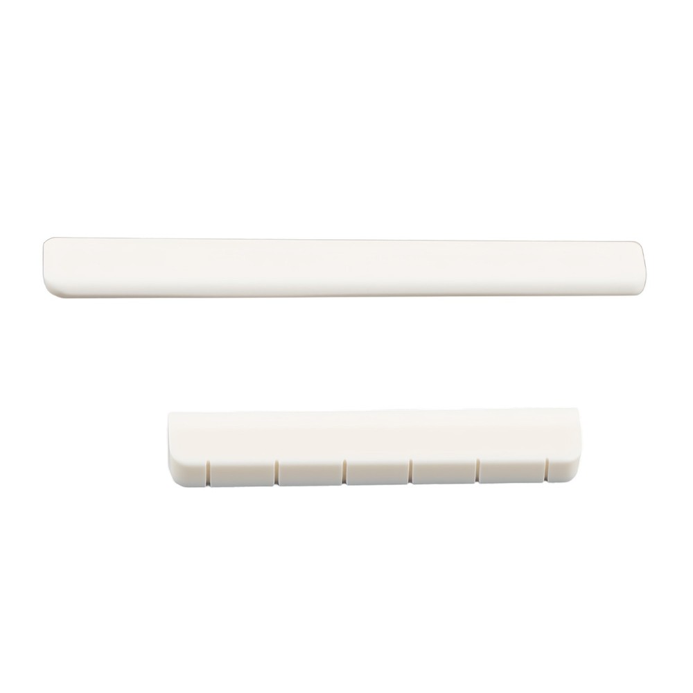 Natural Cattle Bone Nut Saddle Flat Pre Slotted 6 String for Classical Guitar