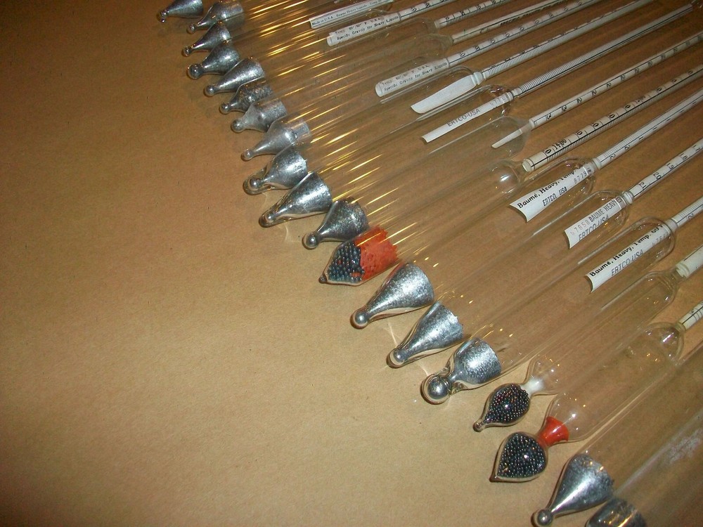 25pc Assorted Baume Hydrometer 60 Degree WWR Scientific / ERTCO