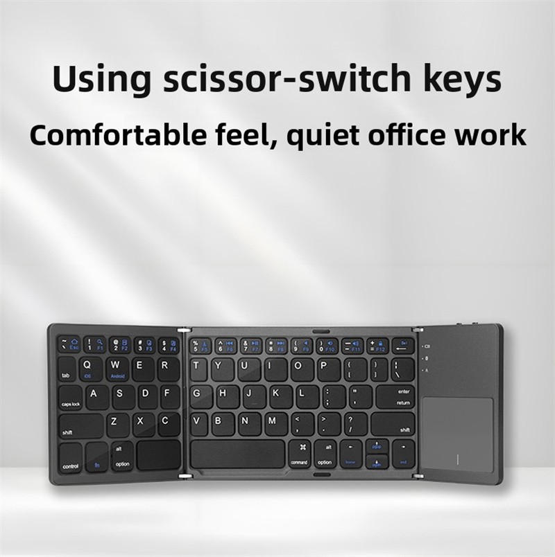 Mini Thin Fold Wireless Bluetooth Keyboard With Touchpad for iOS Android Windows