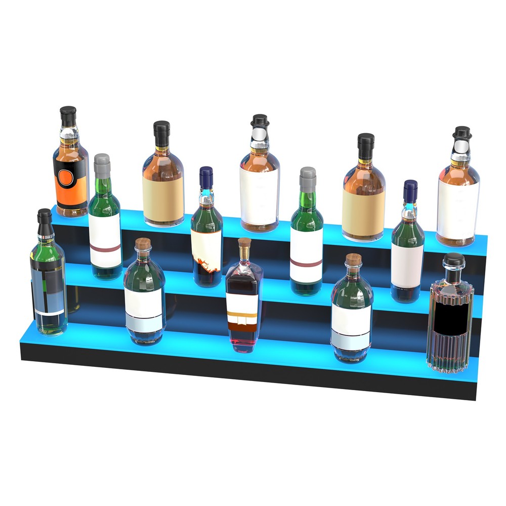 Multicolor LED Wine Bottle Display Shelf w/ Remote & App Control
