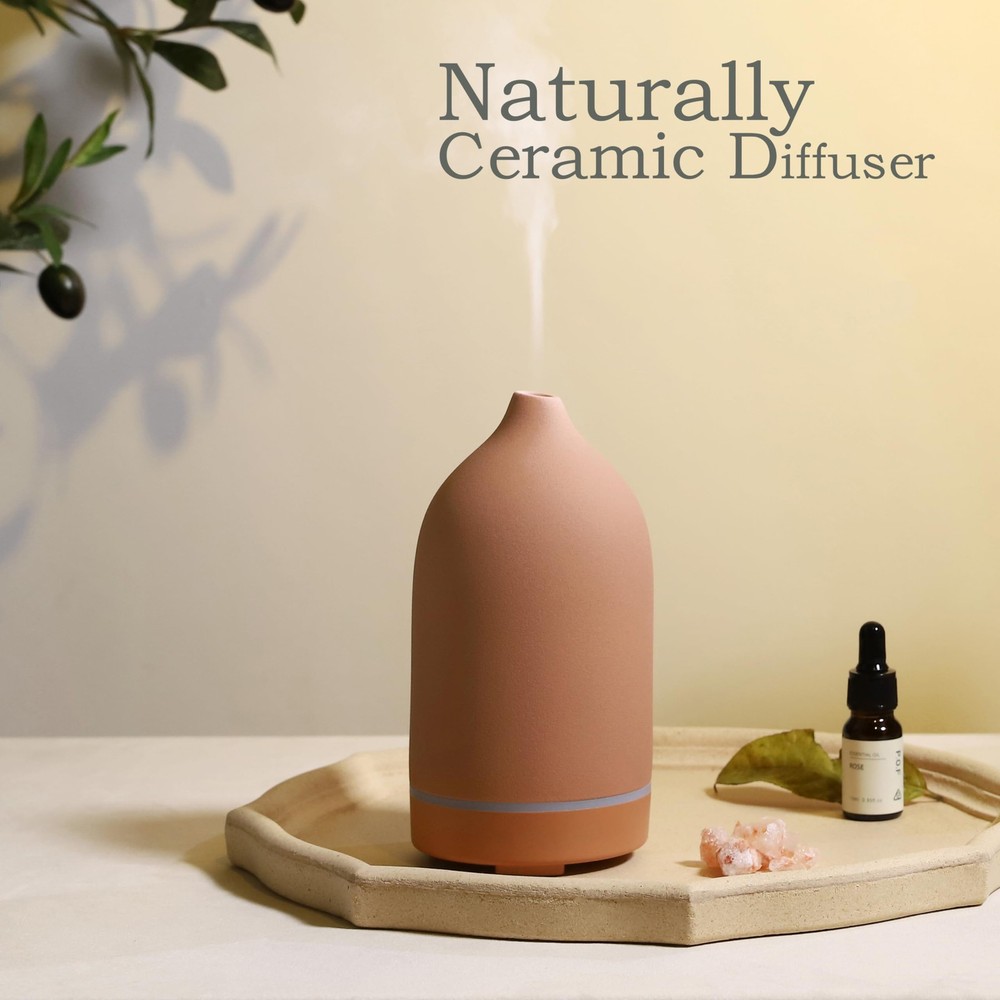 Essential Oils for Diffusers Home,Ceramic Diffuser Pottery Red