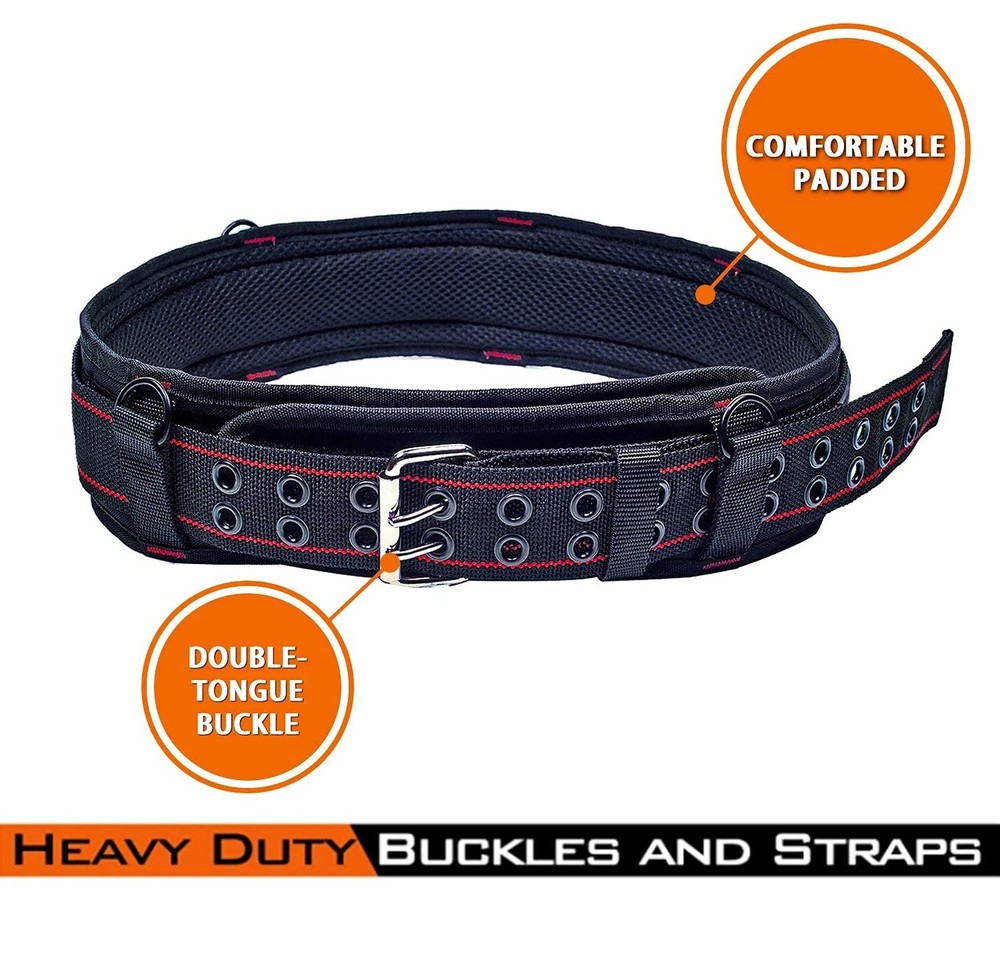 Padded Tool Belt 3 Inch Heavy Duty Work Tool Belt with Back Support Adjustabl...