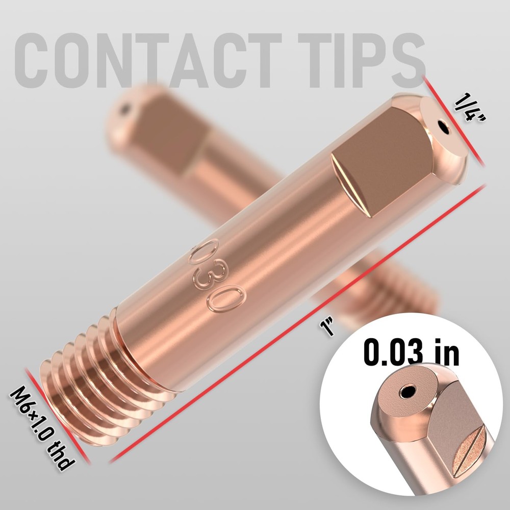 YESWELDER MIG Welding Gun Kit .030" Tip-Nozzle-Diffuser Accessory