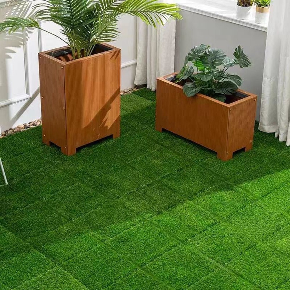 36pcs Interlocking Artificial Grass Tiles for Patio, Balcony, Backyard