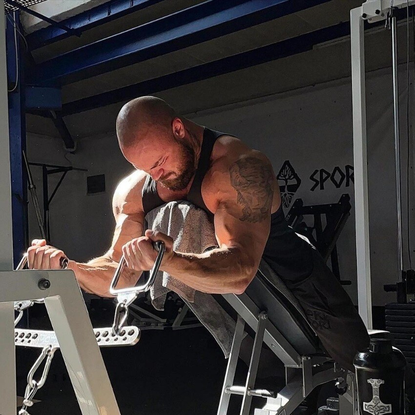 20" LITE D-Handle Bar by GymPin - ANGLES 90 GRIPS - Adjustable LAT PULLDOWN