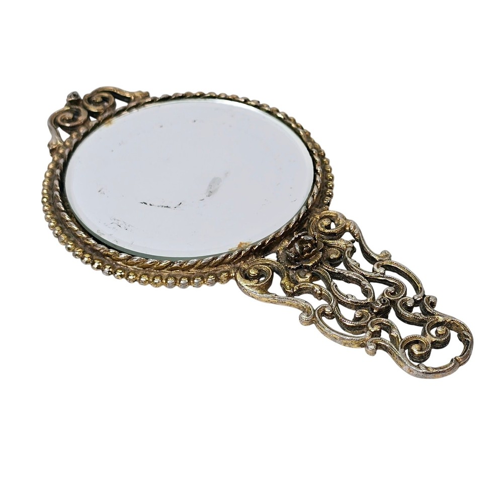 Double Sided Mirror, Antique Miniature Hand Mirror