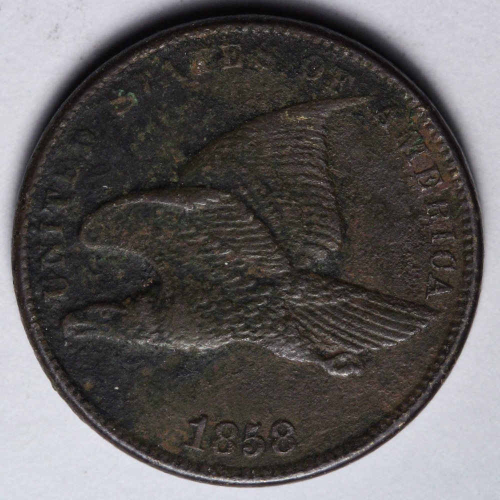 1858 SL Flying Eagle Cent Penny XF E122 SAMR