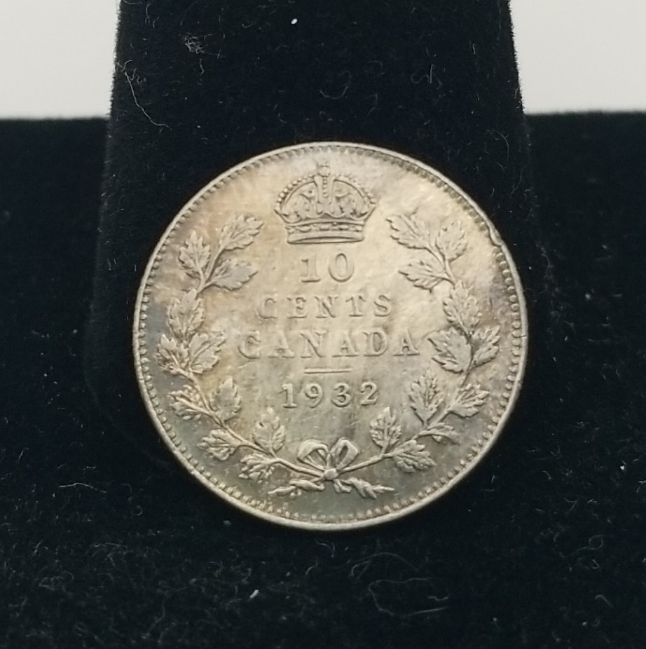 1932 Canada Silver 10 Cents #21976
