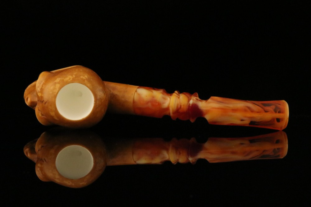 Skull Block Meerschaum Pipe with custom case M1607