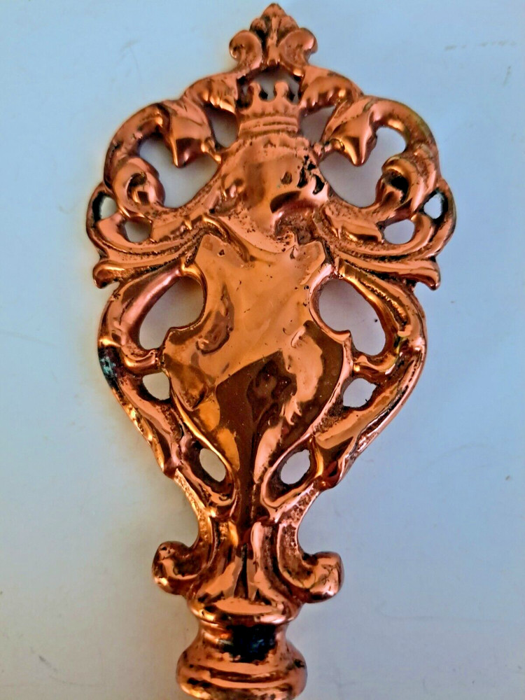 Vintage Decorative Solid Brass Rose Gold Fireplace Key 7.5"