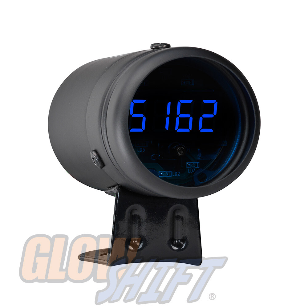 Black Digital Tachometer & Blue LED Shift Light
