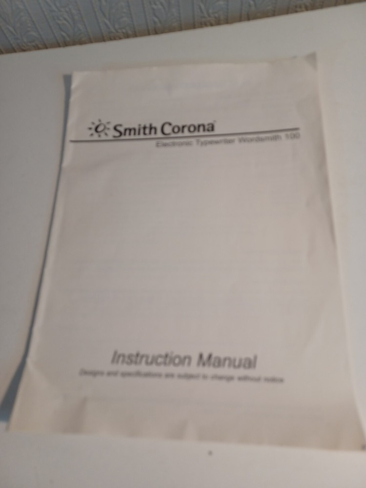 Smith Corona Wordsmith 100 (Manual Only)