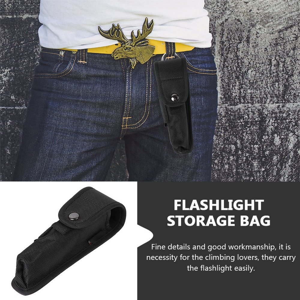 2Pcs Portable Flashlight Holsters Nylon Flashlight Pouch Multi-function Bag