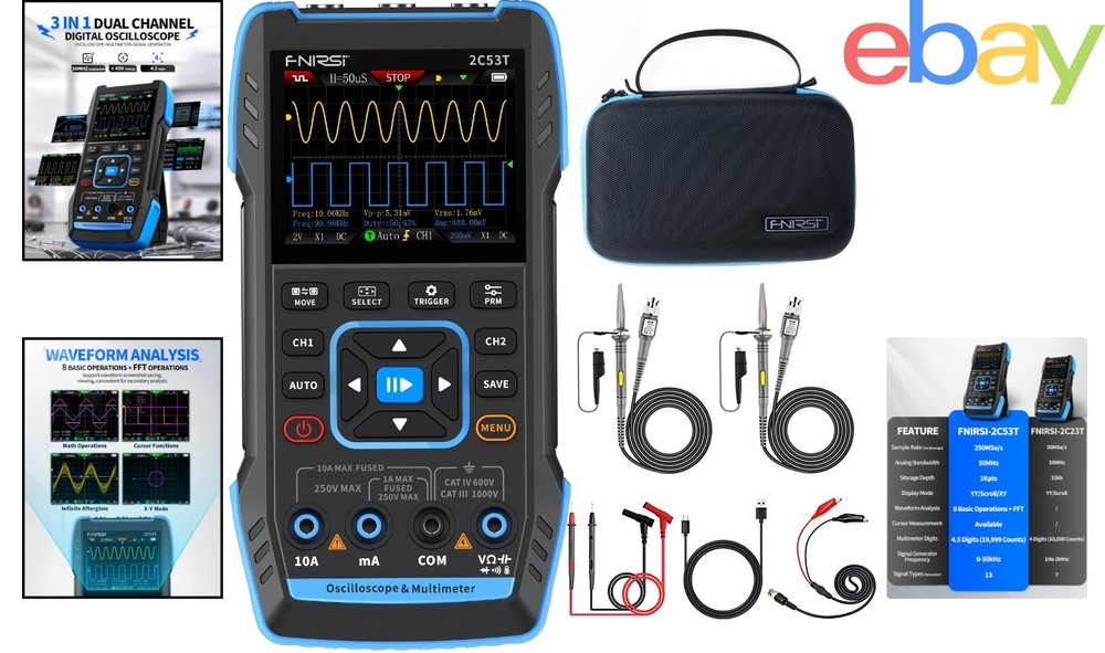 Professional Handheld Oscilloscope for Voltage, Current, and Capacitance Testing