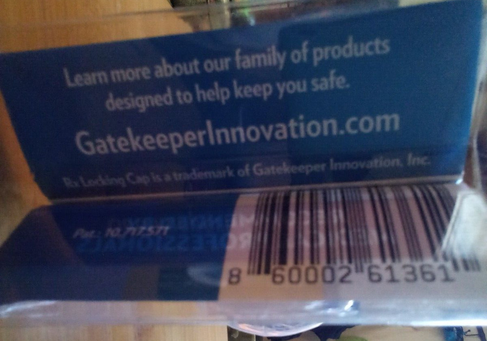 LOCKING CAP FOR MEDICATION- Gatekeeper 4 Digit Combination Lock on Bottle New