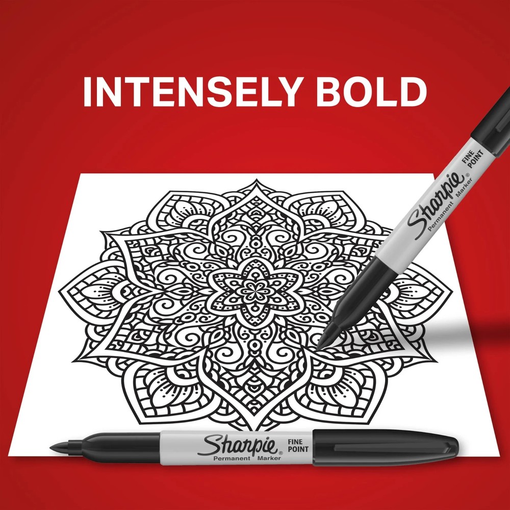 Sharpie Permanent Markers, Fine Point, Black, 2 Count