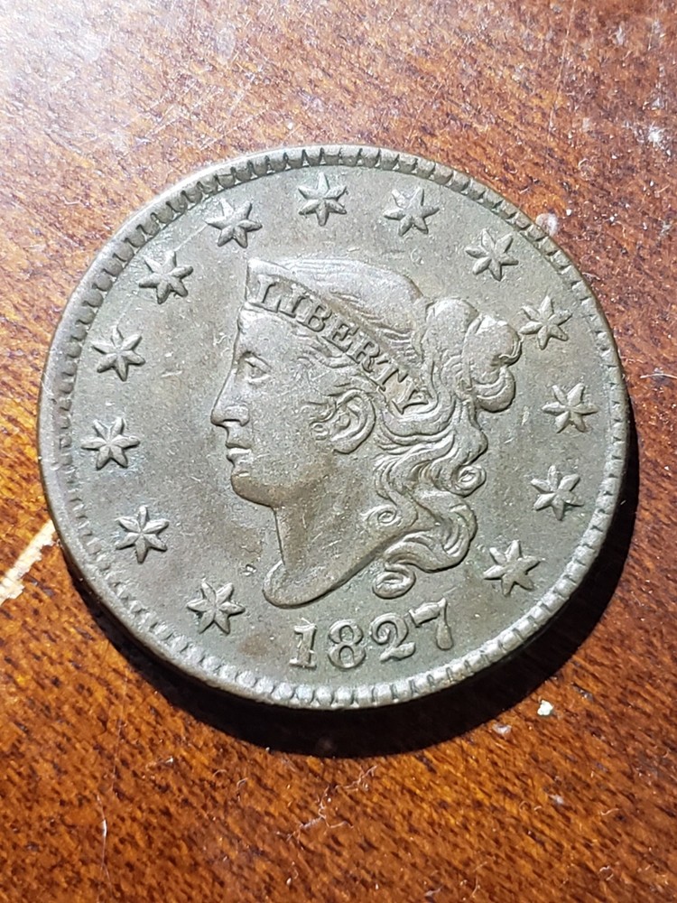 1827 XF Coronet Head Large Cent Very Nice!