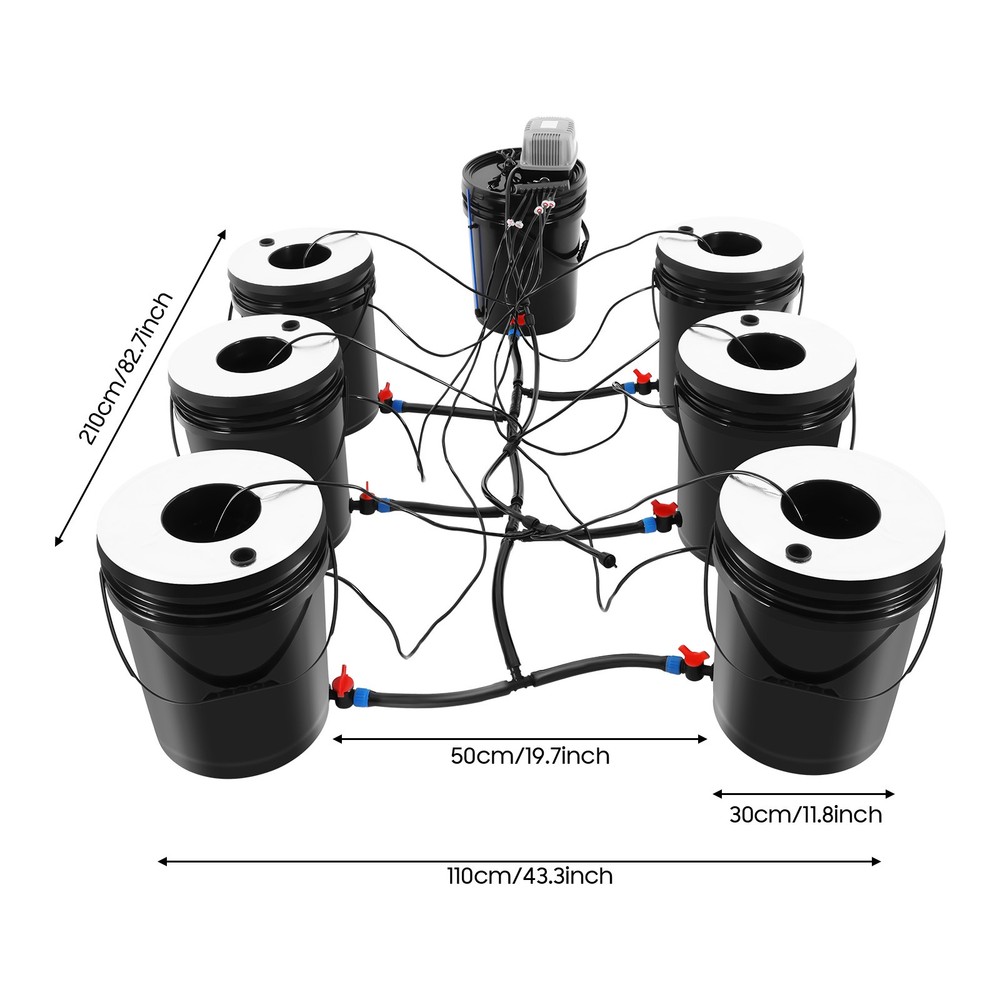 Hydroponics Grow System Kit 5 Gallons 6 Buckets Hydroponics Growing System Kit