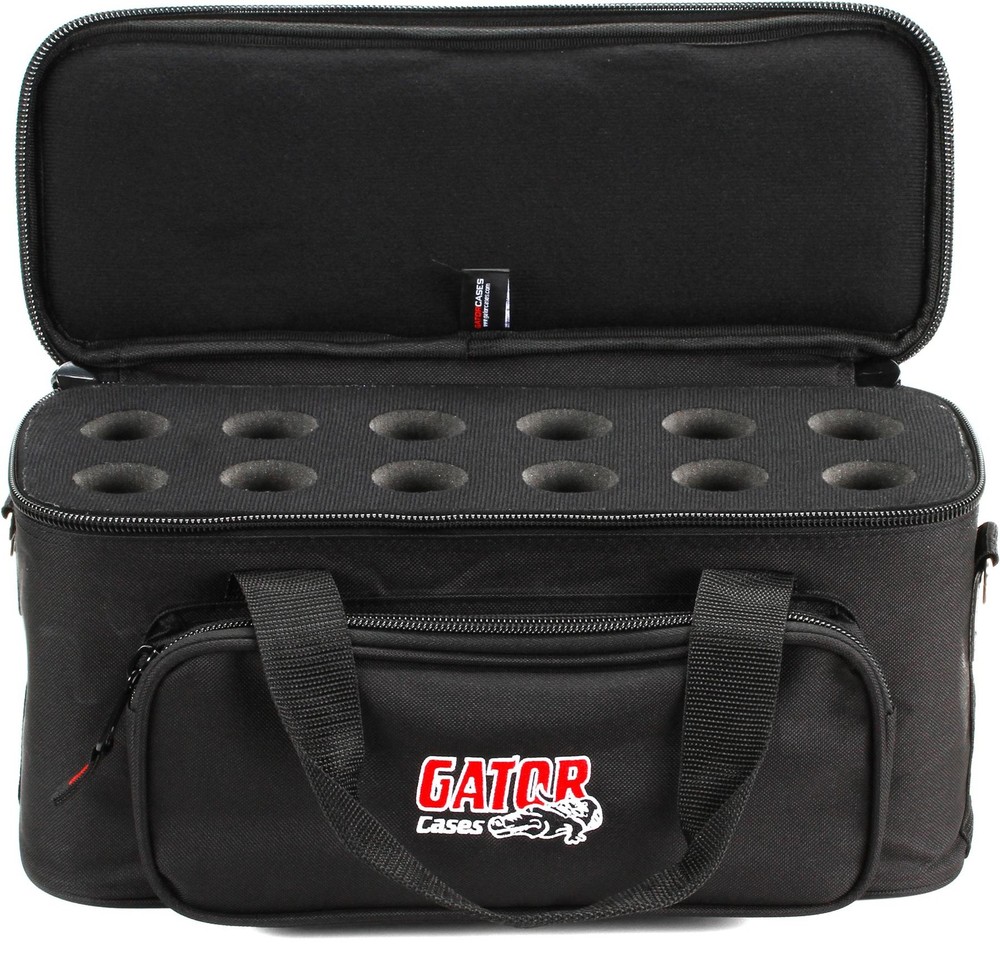 Gator GM-12B Padded 12 Microphone Bag (5-pack) Bundle