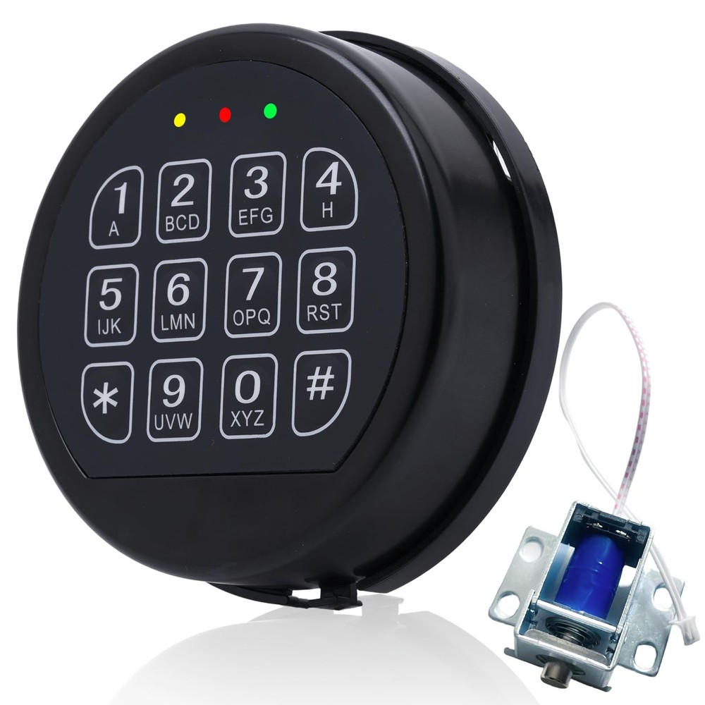 Gun Safe Lock Replacement with Solenoid Black Keypad Electronic Lock...