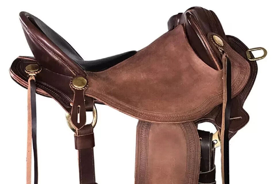 High Quality Australian Style Half Breed Aussie Leather Saddle 16"