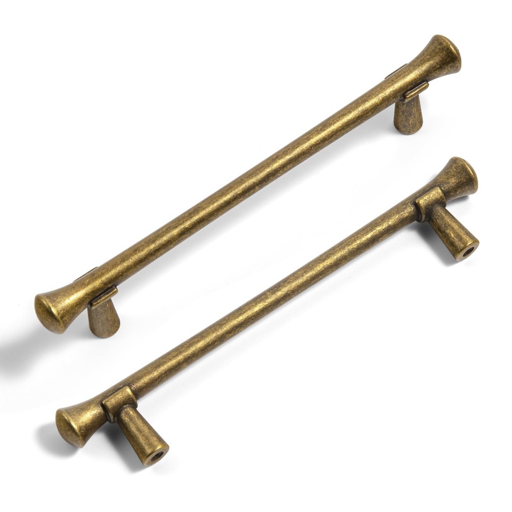 Antique Brass Cabinet Handles, Rustic Refinement Drawer Pulls for Kitchen, Ca...