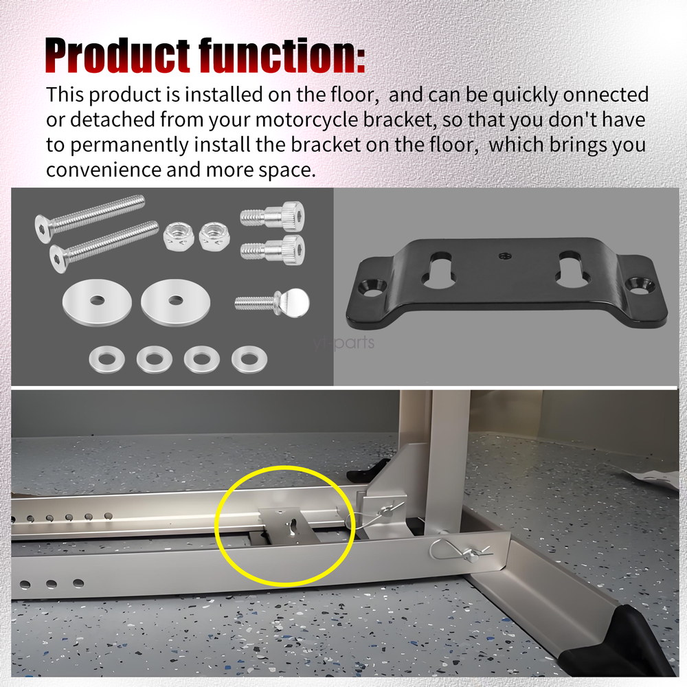 TK-3000 Motorcycle Trailer Stop Adapter Kit For Chock Pit-Stop Wheel System
