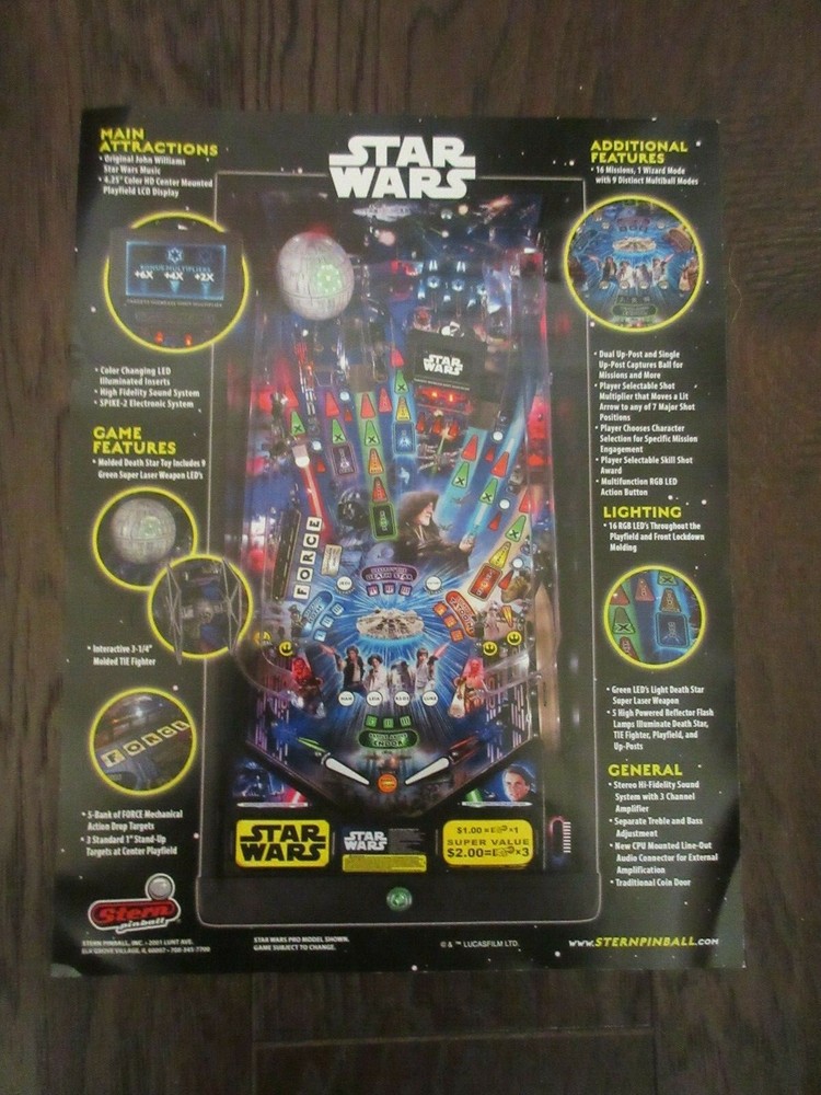 ONE STAR WARS PINBALL BROCHURE