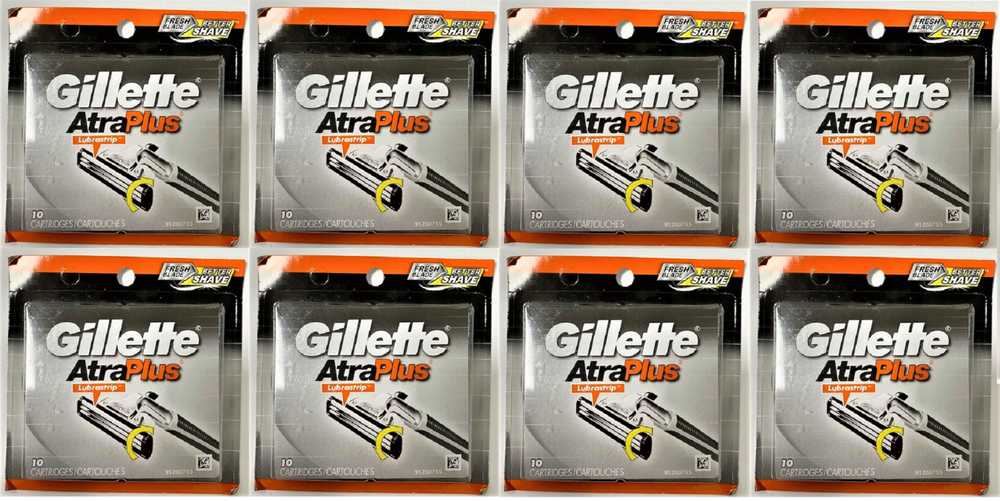 Gillette Atra Plus Refill Razor Blade Cartridges, 80 Count (Unboxed)