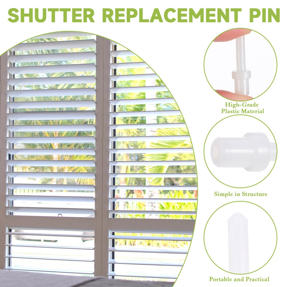 60PCS Shutter Repair Pins Spring Loaded Plantation Shutter Replacement White