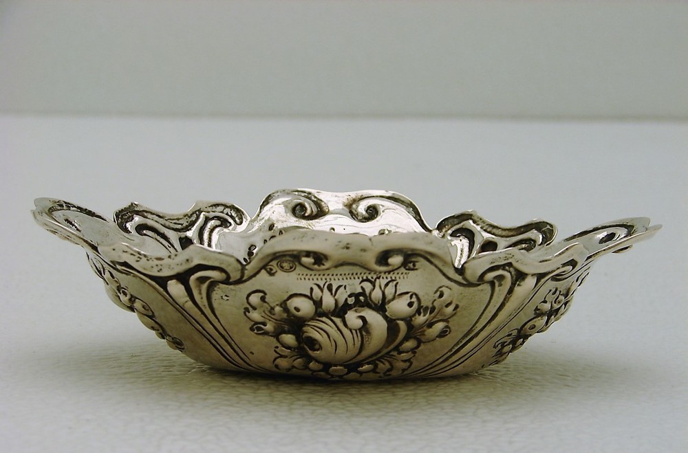 Breslau German Solid Silver Dish Bowl Hand Hammered Hallmarked AP c1737-45