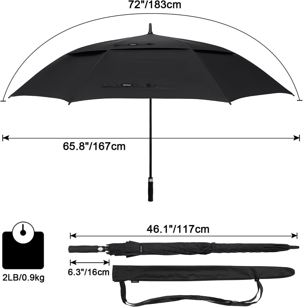 Ultimate Oversized Auto-Open Golf & Travel Umbrella - Windproof, Waterproof &...