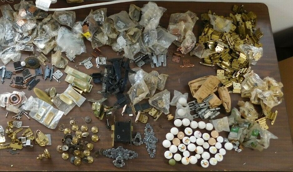 2500+ PIECES! NOS 60's & 70's Vintage Kitchen Cabinet Hardware Hinge Pulls Misc