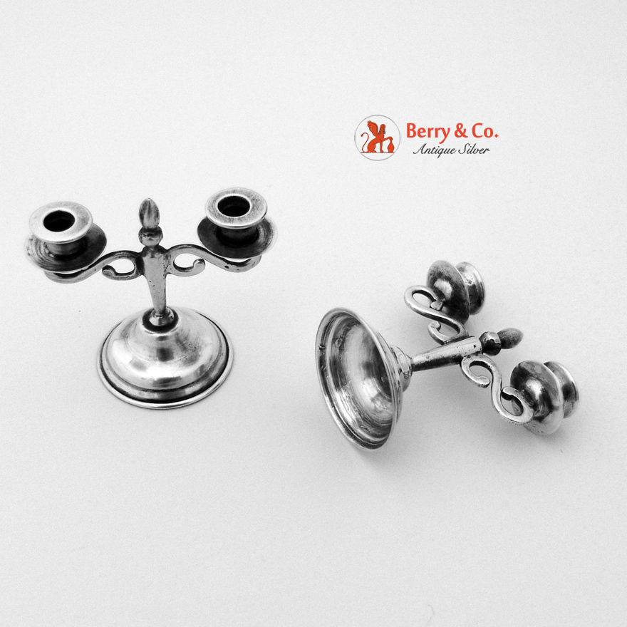 Miniature Candelabra Pair Sterling Silver 1950
