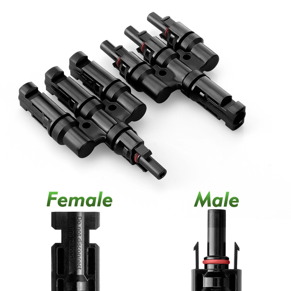 Solar Panel T Branch Cable Connection Adapter Coupler 3 Way Connector Waterproof