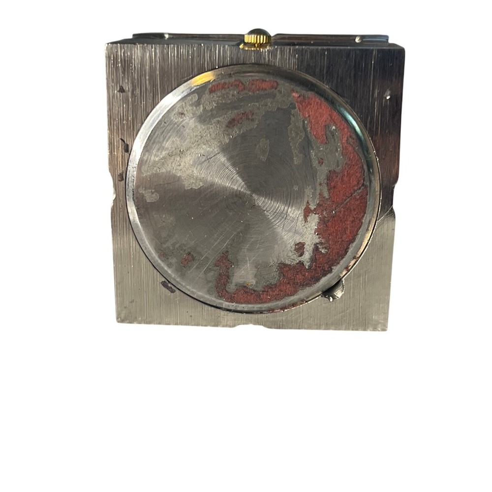 Binion Silver Toned Quartz Table Clock Gift box with gold bow