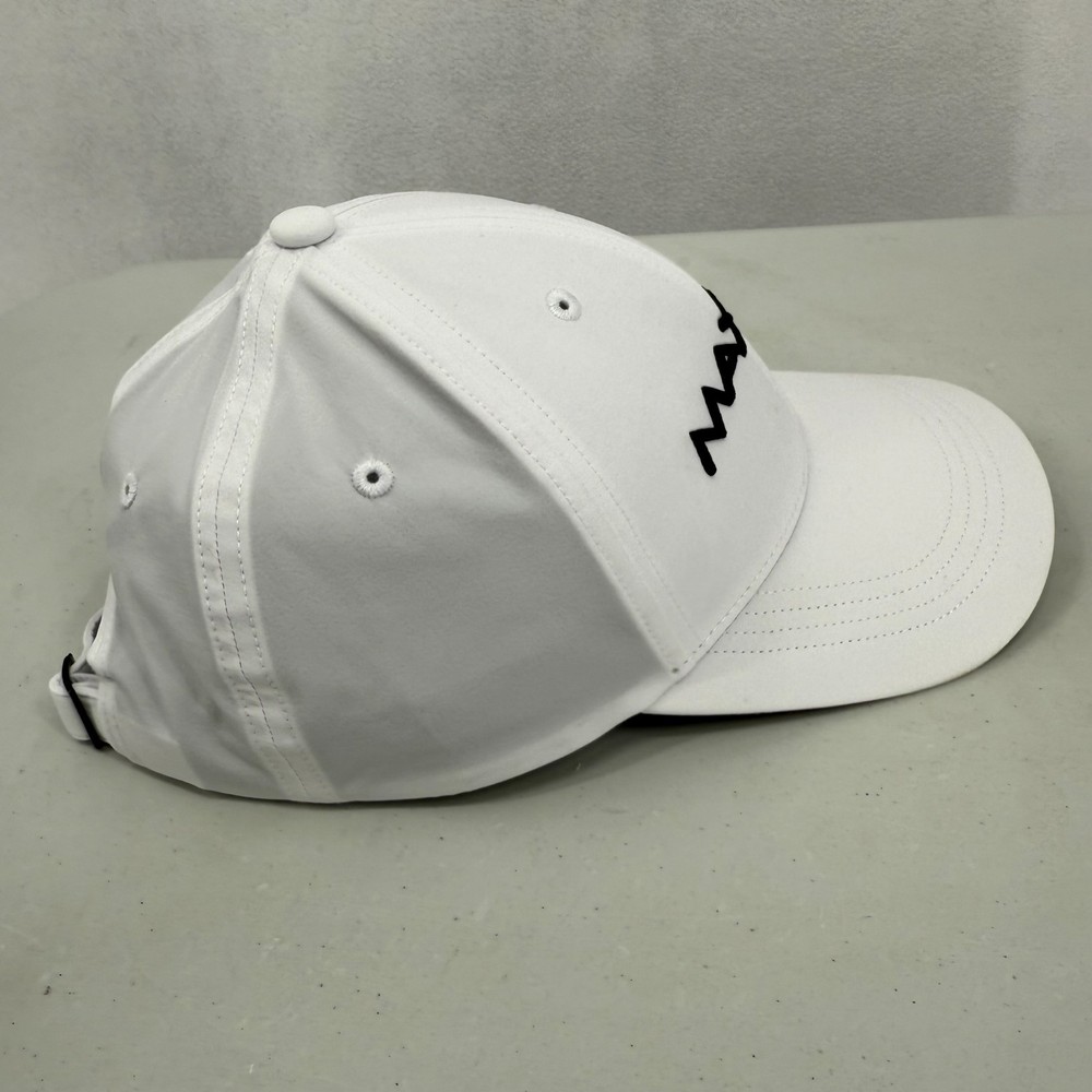 Maxfli White Golf Hat Cap Adjustable Embroidered Logo Performance Wicking