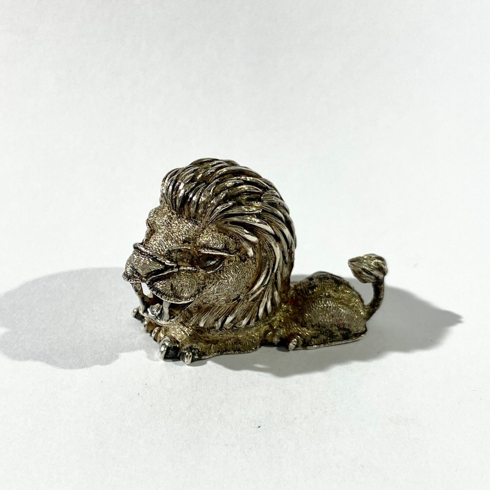 Vintage Solid Silver Pill Box Leon shape , trinket Box