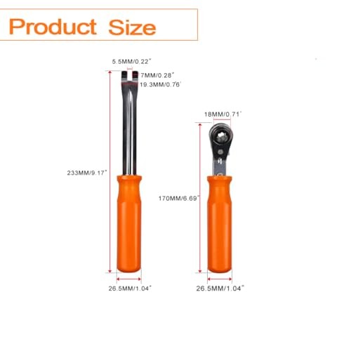 Automatic Slack Adjuster Tools, 5/16" Brake Adjustment Tool Set with Fork-End