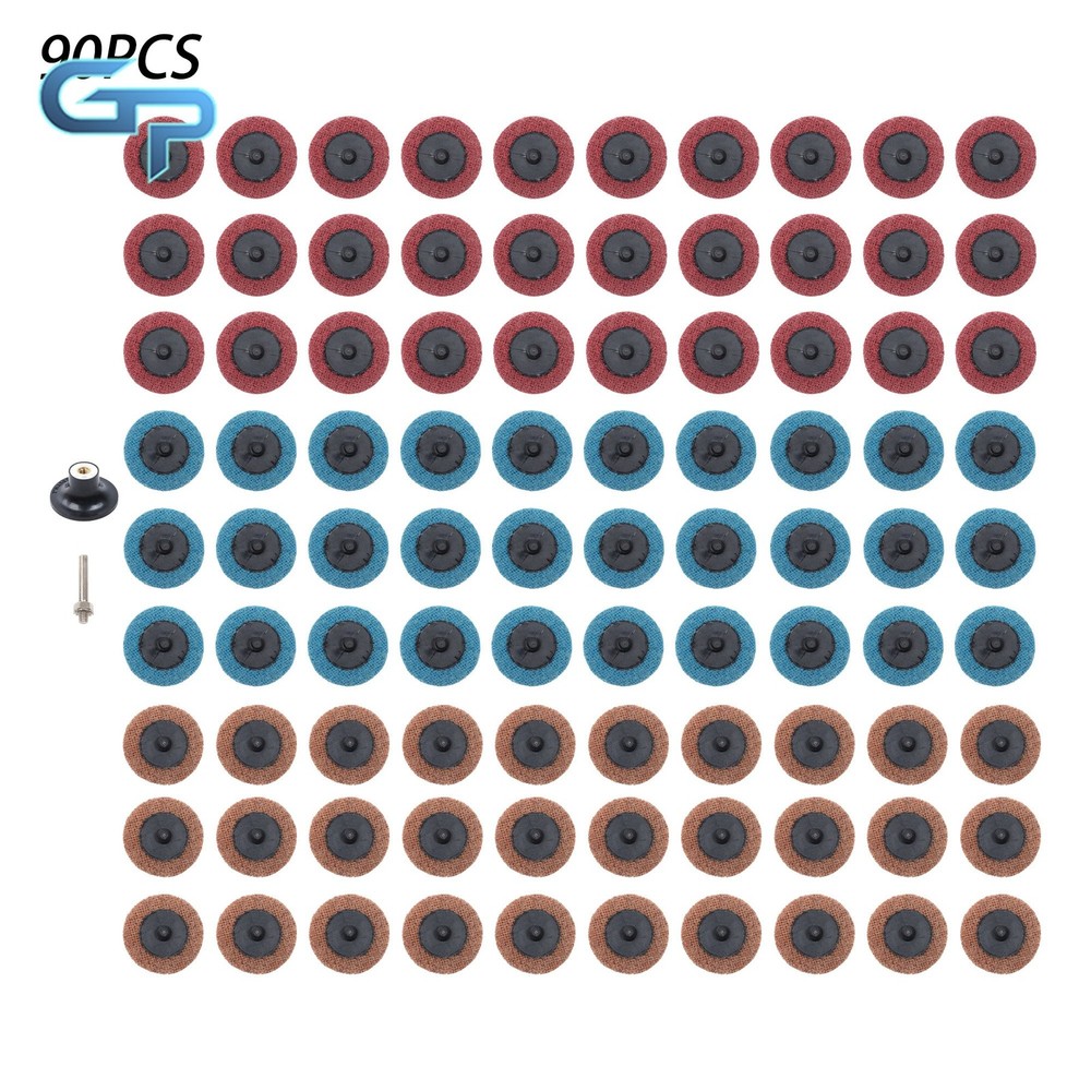 90 Pack 2" Fine Medium and Coarse Torque Sanding Discs with 1/4" Roll Lock