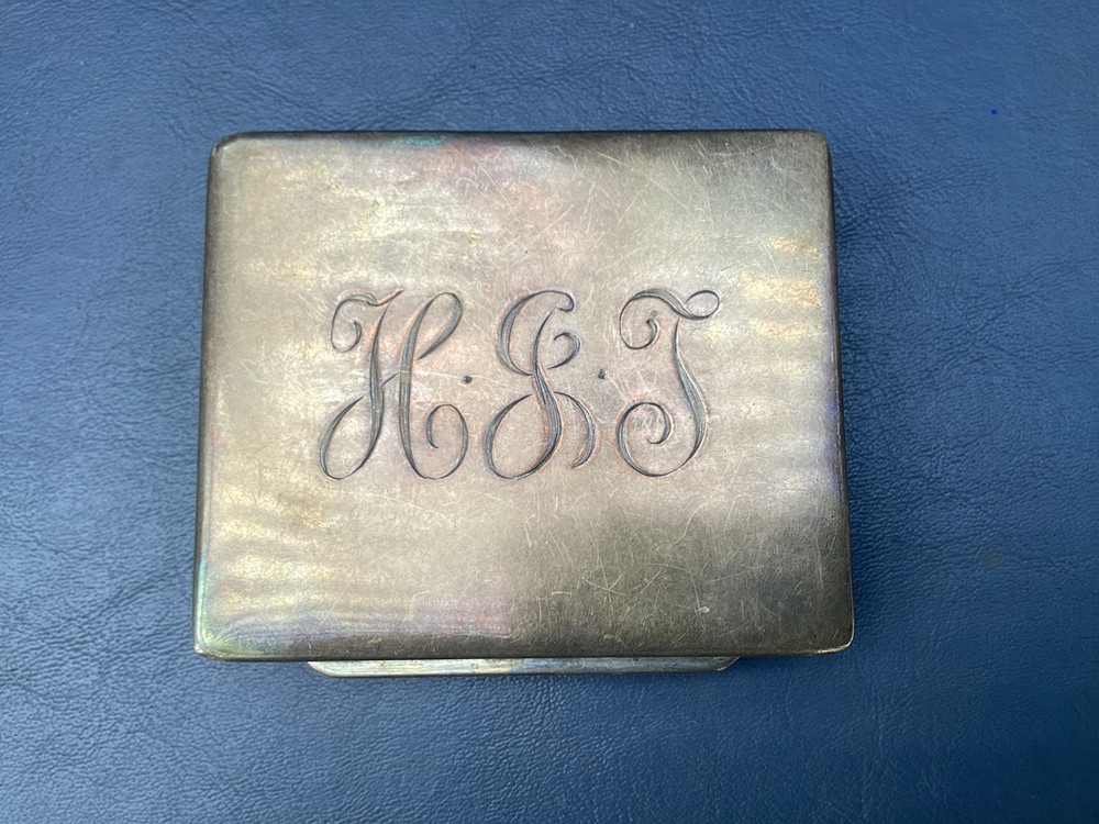STERLING SILVER CIGARETTE CASE WITH MONOGRAM