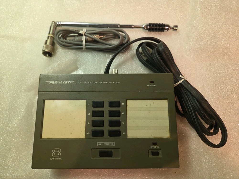 REALISTIC PG-80 DIGITAL PAGING SYSTEM WITH ANTENNA & CORDS