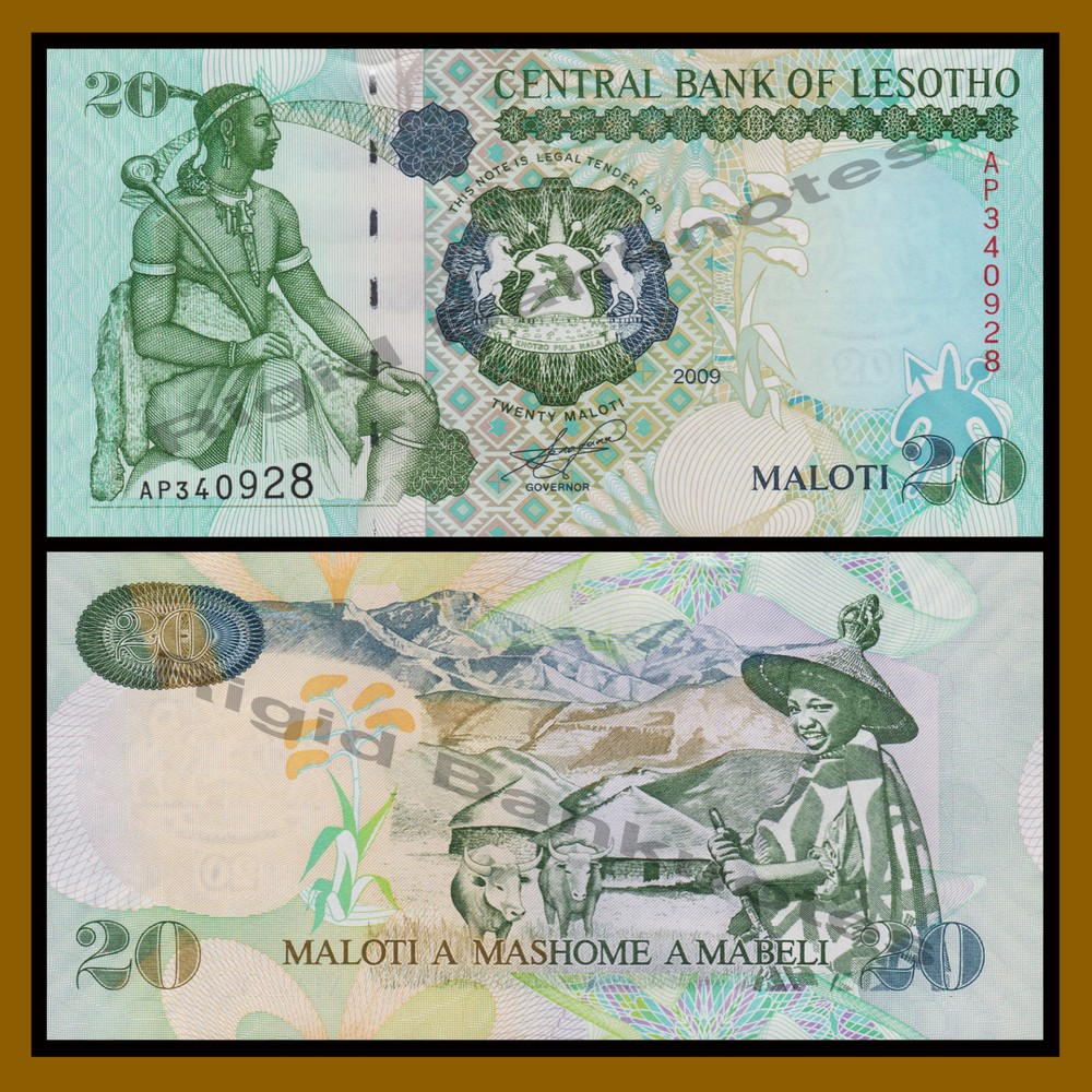Lesotho 20 Maloti, 2009 P-16g Horse Unc