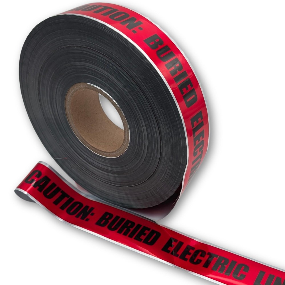 ACE Supply Buried Electrical Line Caution Tape - Detectable Single Roll, Red