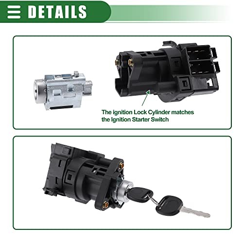 Ignition Starter Switch Ignition Lock Cylinder w/2 Keys, for Chevy Classic