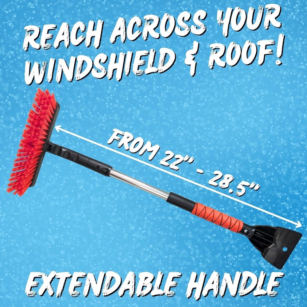 Durable Ice Scraper with Snow Brush - Telescopic Handle for Winter Readiness