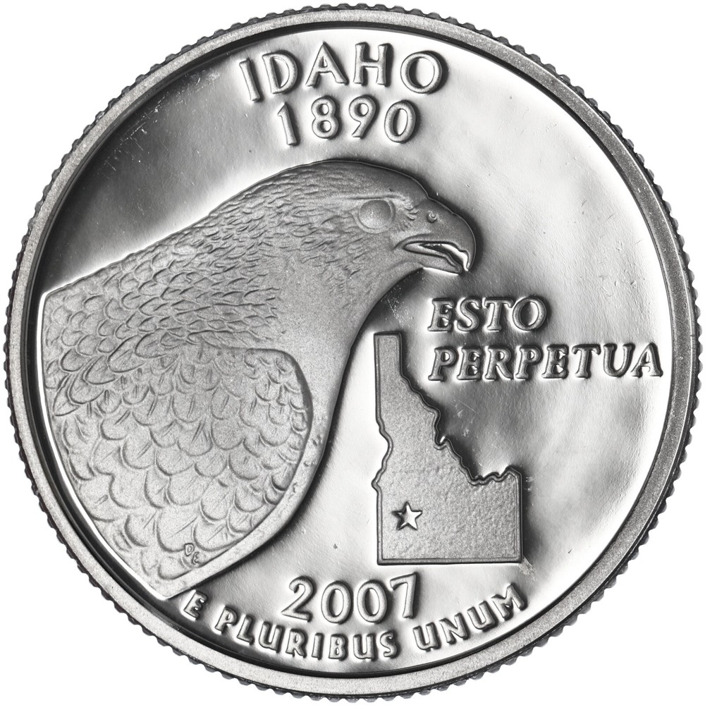 2007 S State Quarter Idaho Gem DCam Proof CN-Clad