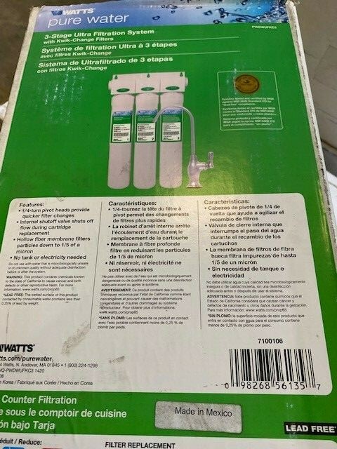 Watts PWDWUFKC3 Kwik-Change Ultra Filtration Membrane Water Filtration System